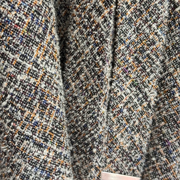 CALVIN KLEIN TWEED LOOK FIT & FLARE BELTED SLEEVELESS MIDI DRESS METALLIC Size 2 - Picture 11 of 13